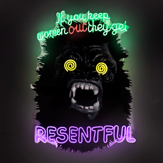 Guerrilla Girls Women Get Resentful neon light